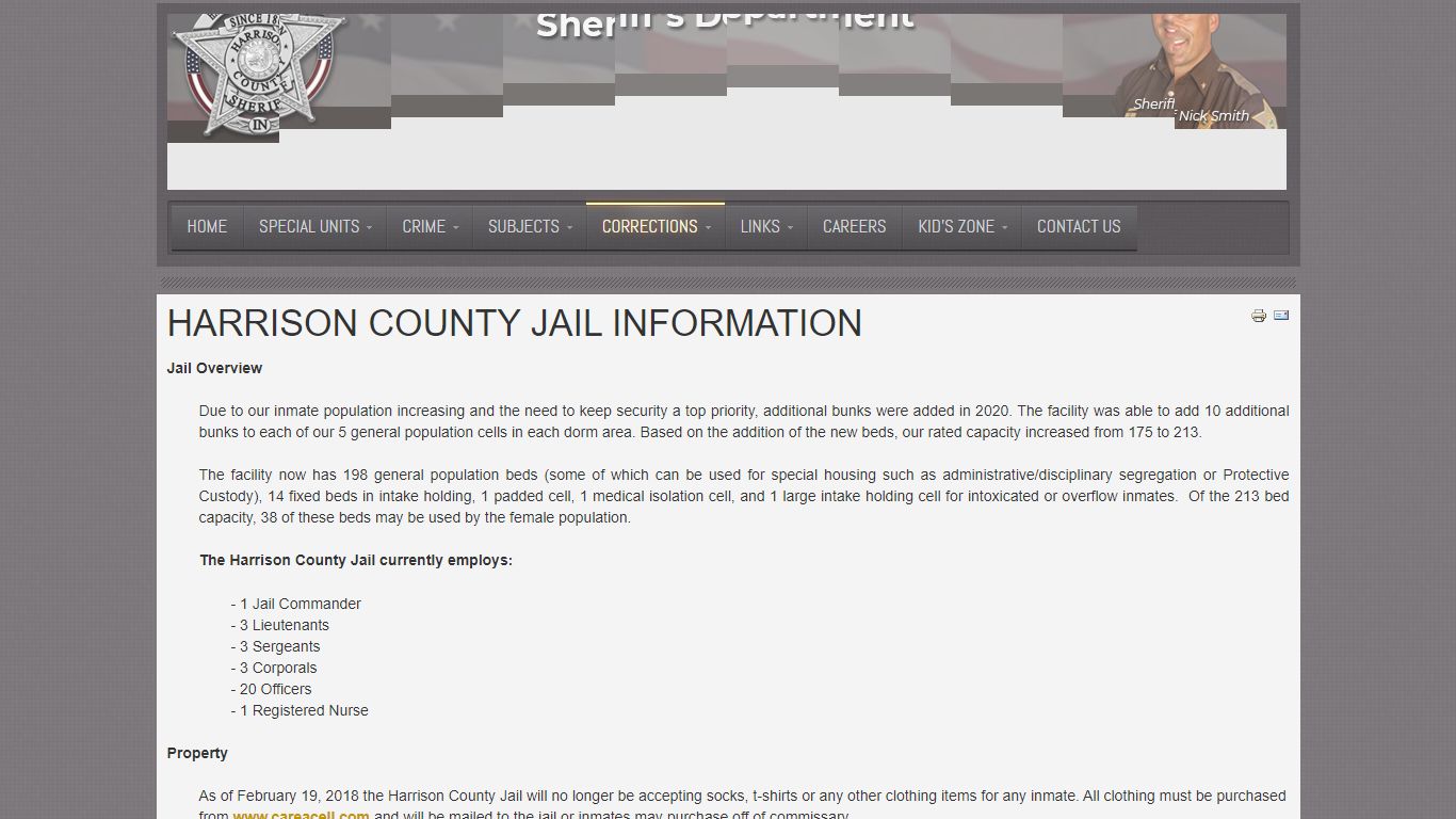 Harrison County Indiana Jail Information - hcsdin.net